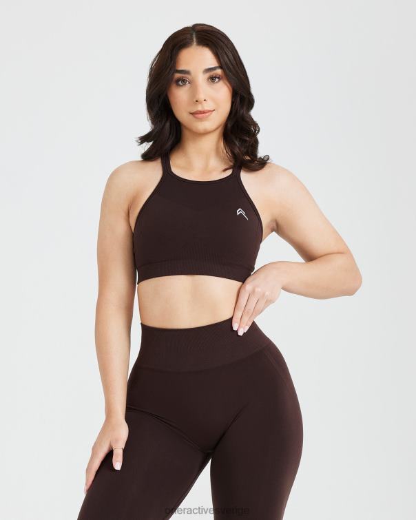 Kläder 70% kakao 4B046170 enkel sömlös bralette med hög hals Oner Active