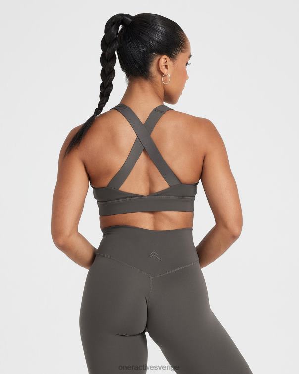 Kläder djup taupe 4B046102 tidlös bralette med fyrkantig hals Oner Active