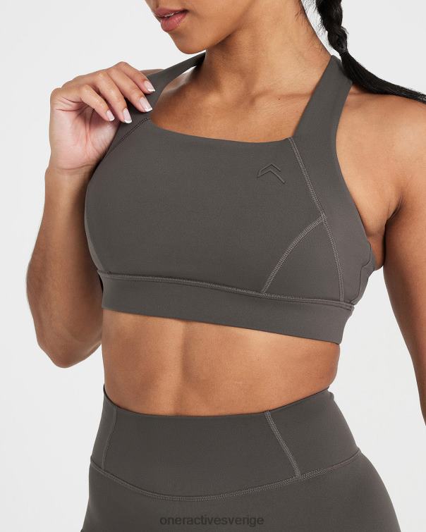 Kläder djup taupe 4B046102 tidlös bralette med fyrkantig hals Oner Active