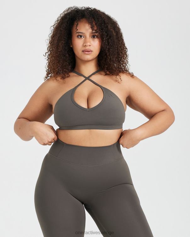 Kläder djup taupe 4B046128 tidlös bralette med remmar Oner Active