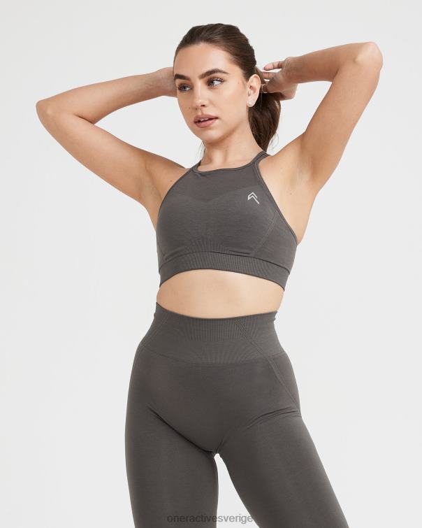 Kläder djup taupe 4B046178 enkel sömlös bralette med hög hals Oner Active