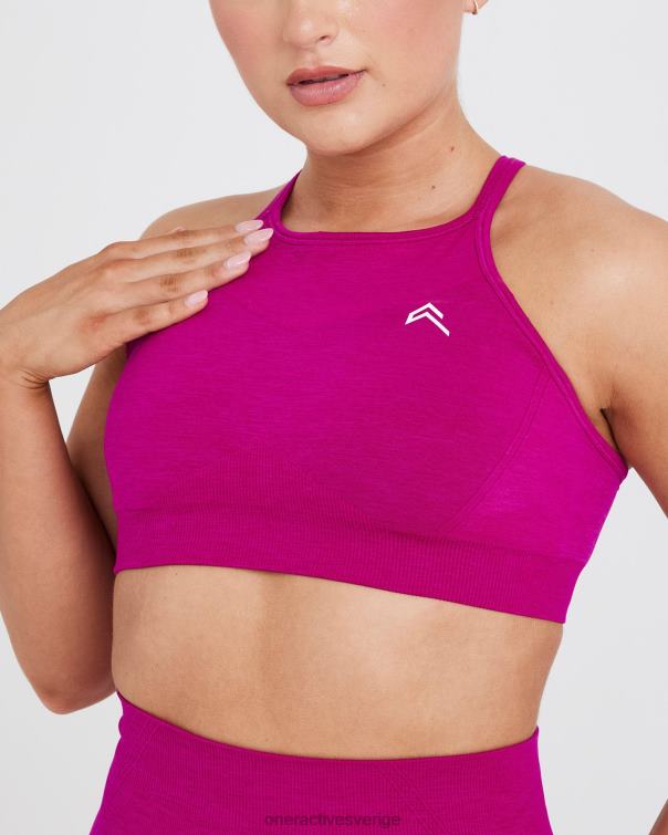 Kläder fuchsia 4B046160 enkel sömlös bralette med hög hals Oner Active