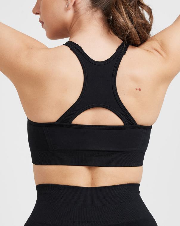 Kläder svart 4B046106 enkel sömlös bralette med hög hals Oner Active