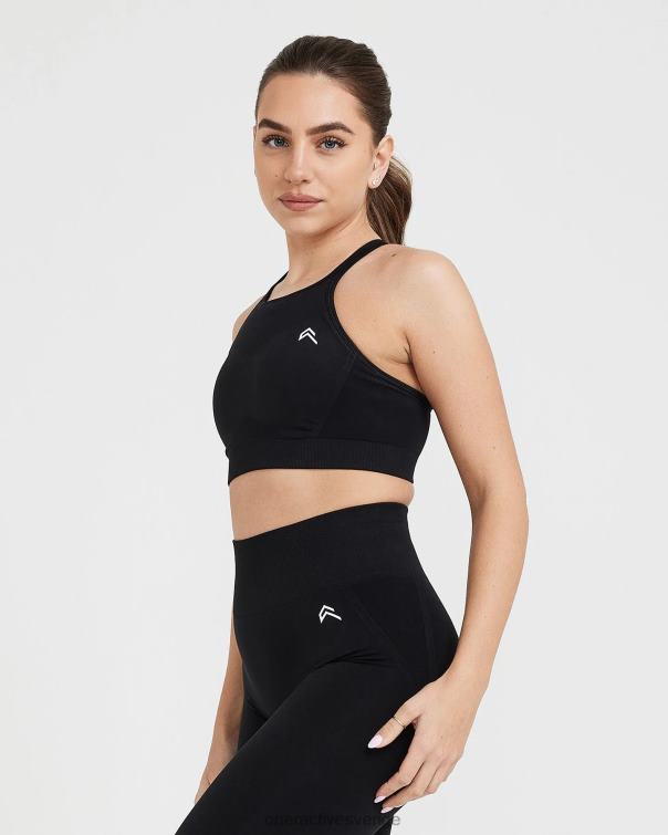 Kläder svart 4B046126 enkel sömlös bralette med hög hals Oner Active