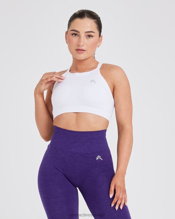 Kläder vit 4B046185 enkel sömlös bralette med hög hals Oner Active