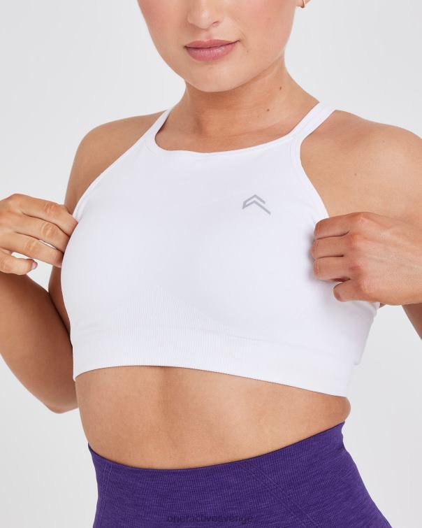 Kläder vit 4B046185 enkel sömlös bralette med hög hals Oner Active