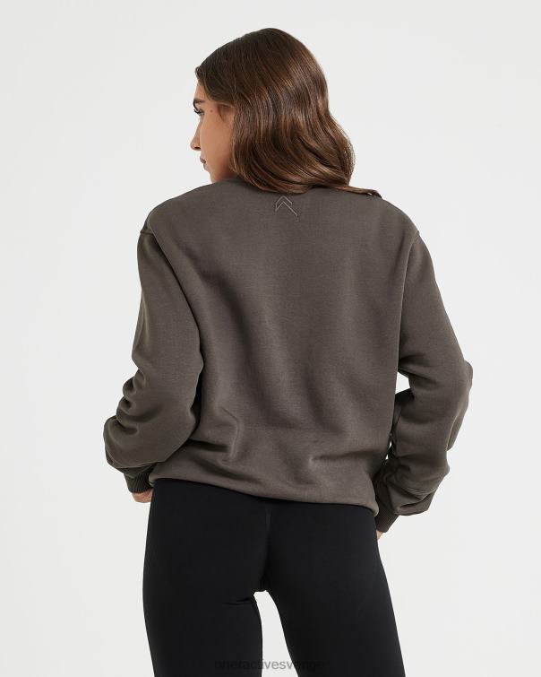 Kläder djup taupe 4B046636 klassisk lounge överdimensionerad crew neck Oner Active