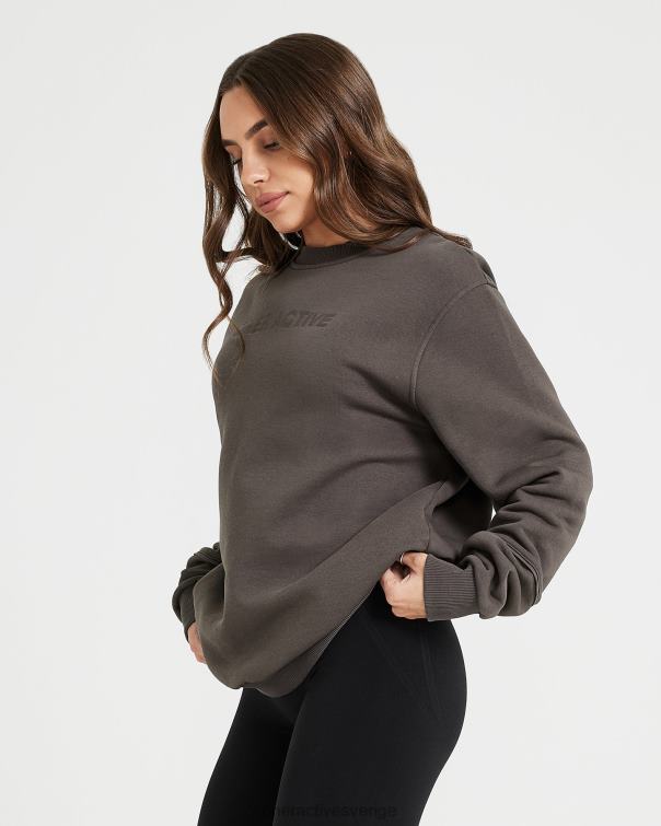 Kläder djup taupe 4B046636 klassisk lounge överdimensionerad crew neck Oner Active