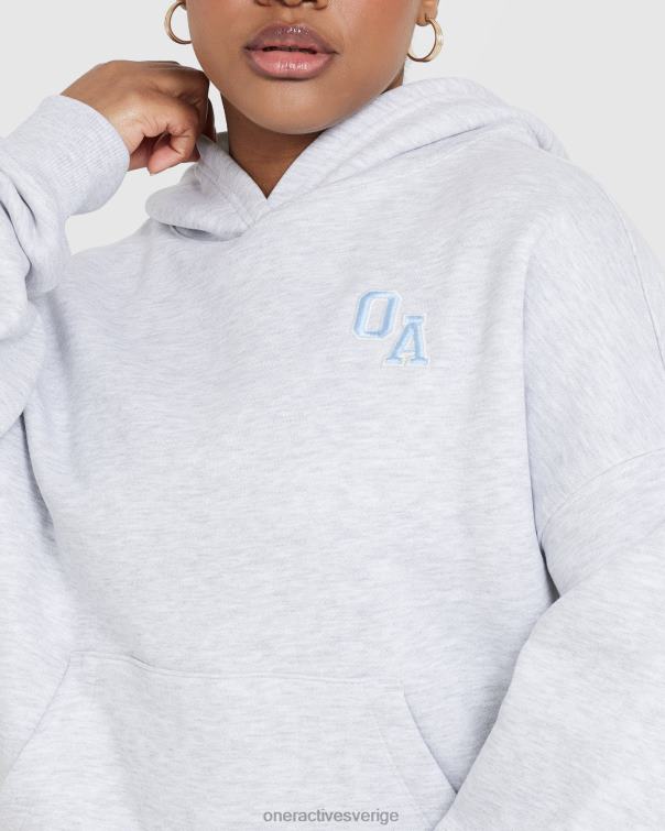 Kläder ljusgrå märgel 4B046592 varsity oversized hoodie hela dagen Oner Active