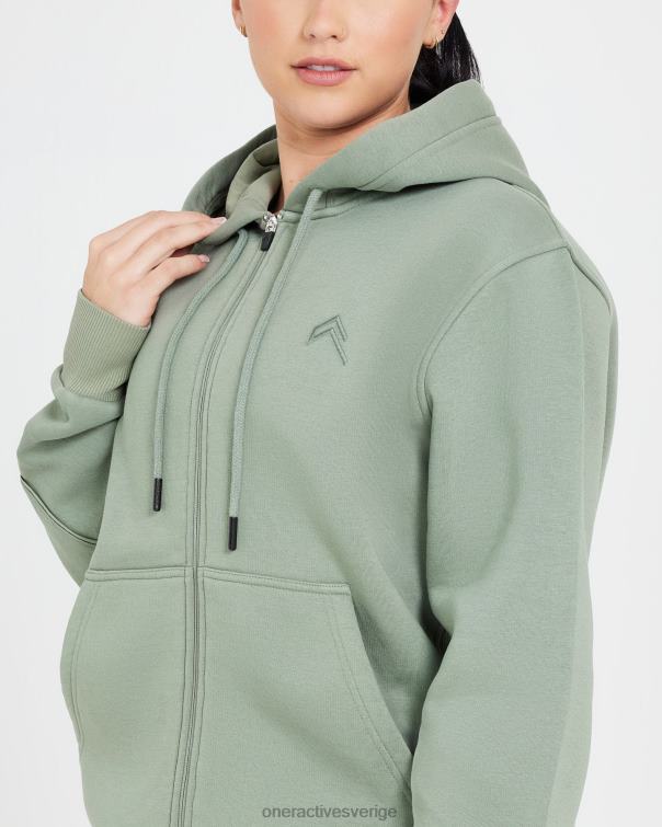 Kläder salvia 4B046586 klassisk lounge luvtröja i oversize dragkedja Oner Active