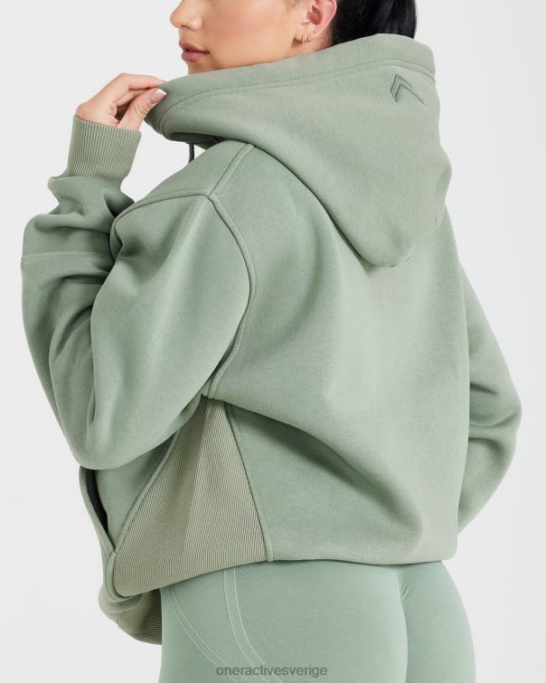 Kläder salvia 4B046586 klassisk lounge luvtröja i oversize dragkedja Oner Active