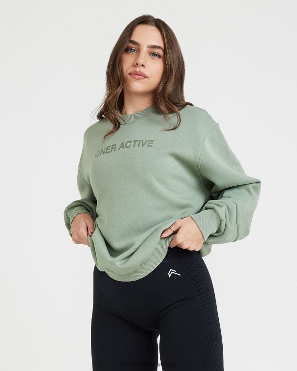 Kläder salvia 4B046587 klassisk lounge överdimensionerad crew neck Oner Active