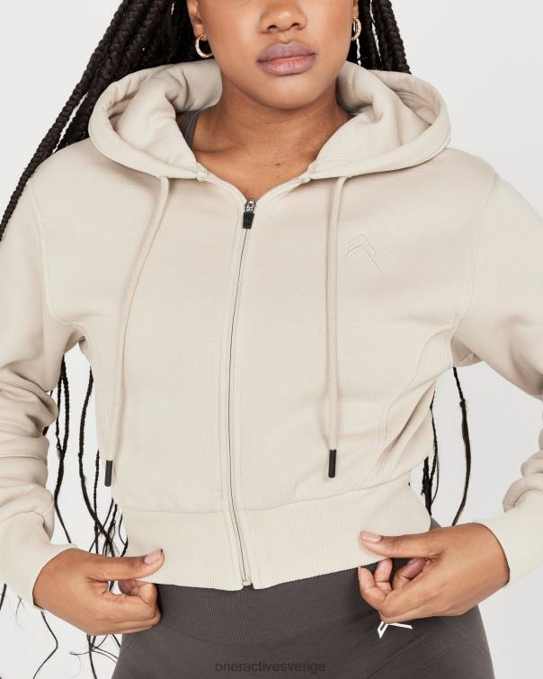 Kläder sand 4B046627 klassisk lounge-huvtröja med dragkedja Oner Active