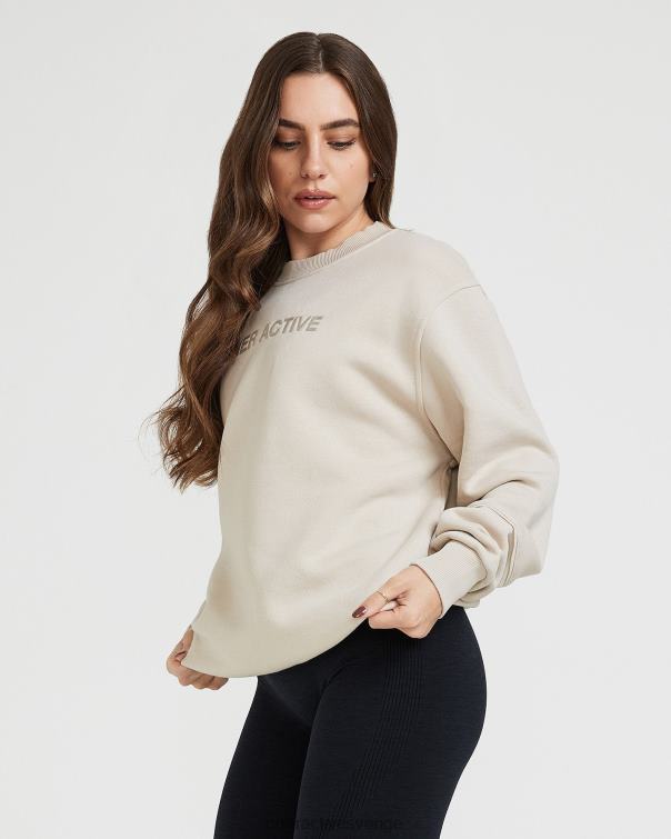 Kläder sand 4B046640 klassisk lounge överdimensionerad crew neck Oner Active