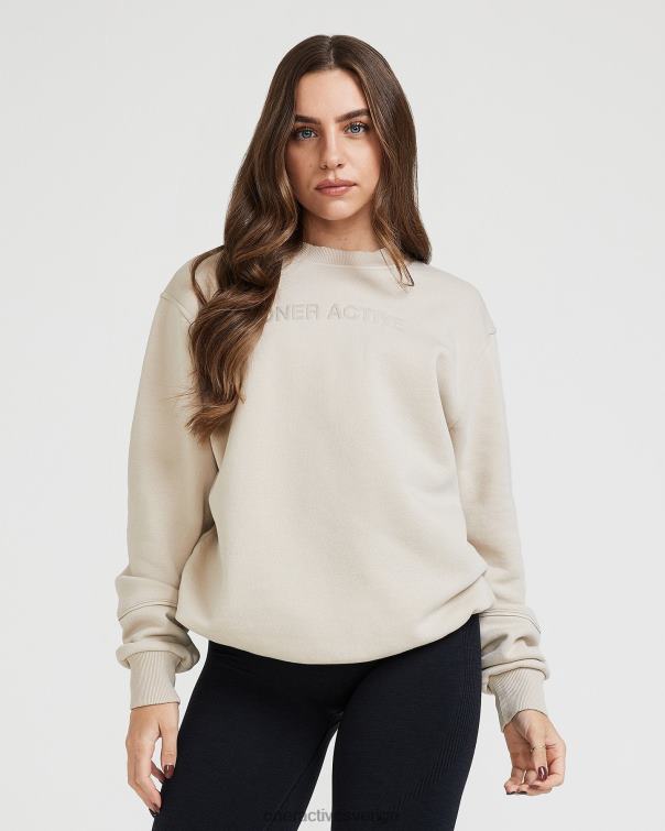 Kläder sand 4B046640 klassisk lounge överdimensionerad crew neck Oner Active