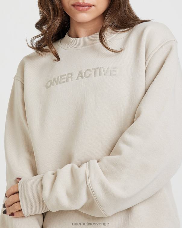Kläder sand 4B046640 klassisk lounge överdimensionerad crew neck Oner Active