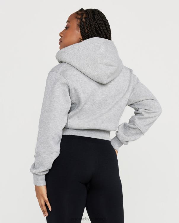 Kläder silvergrå märgel 4B046629 klassisk lounge-huvtröja med dragkedja Oner Active