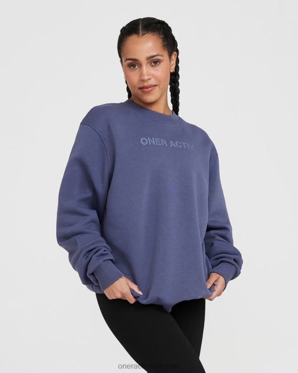 Kläder skifferblå 4B046583 klassisk lounge överdimensionerad crew neck Oner Active