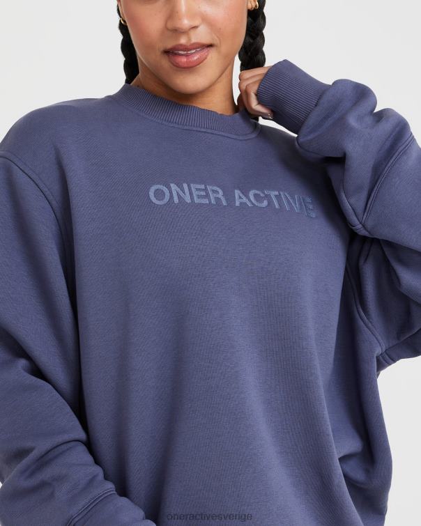 Kläder skifferblå 4B046583 klassisk lounge överdimensionerad crew neck Oner Active
