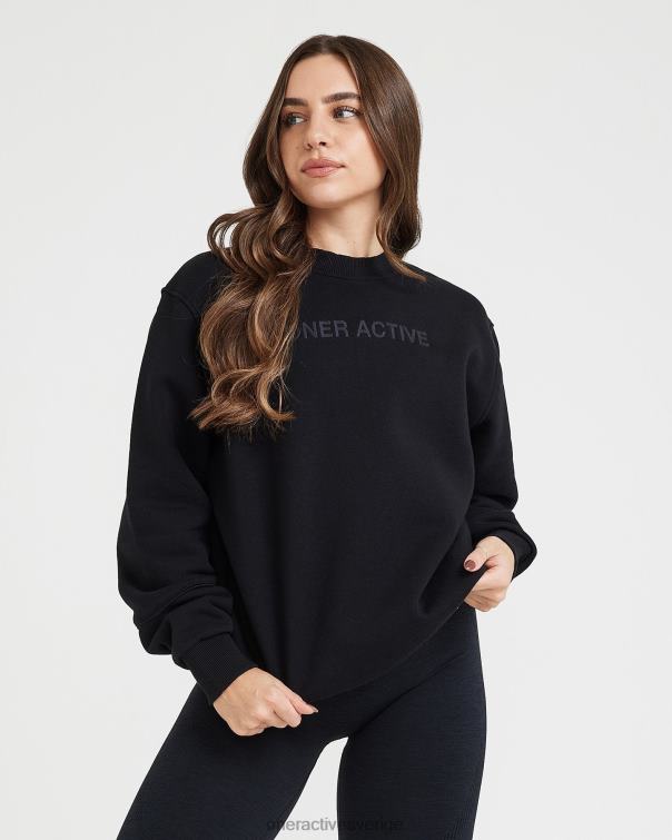 Kläder svart 4B046576 klassisk lounge överdimensionerad crew neck Oner Active