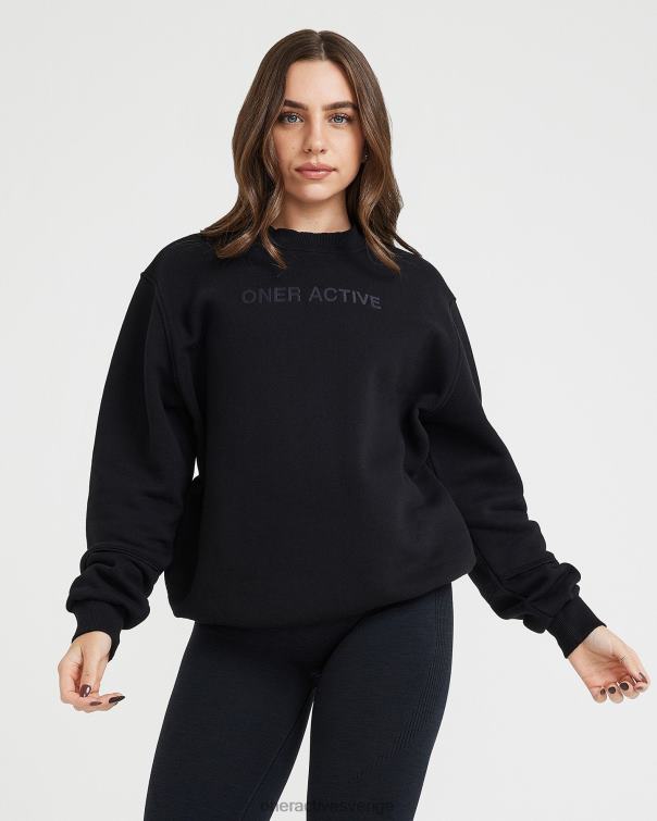 Kläder svart 4B046576 klassisk lounge överdimensionerad crew neck Oner Active
