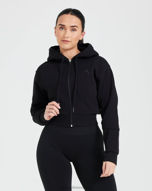 Kläder svart 4B046602 klassisk lounge-huvtröja med dragkedja Oner Active