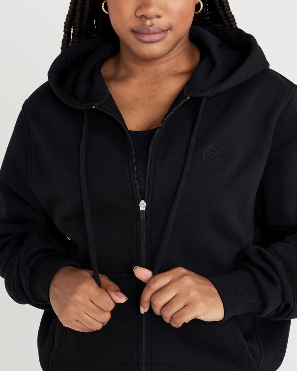 Kläder svart 4B046631 klassisk lounge luvtröja i oversize dragkedja Oner Active