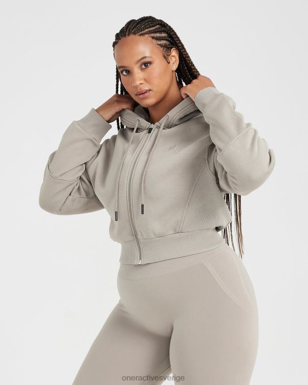 Kläder varm sand 4B046634 klassisk lounge-huvtröja med dragkedja Oner Active