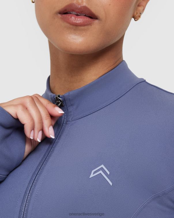 Kläder skifferblå 4B046581 tidlös crop jacka Oner Active