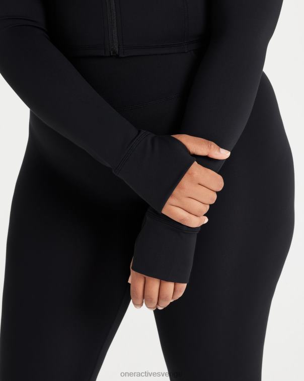 Kläder svart 4B046595 tidlös crop jacka Oner Active