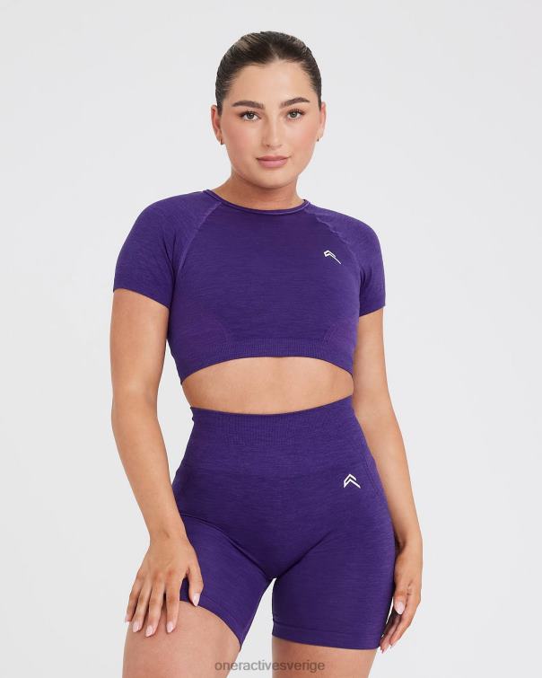 Kläder ametist 4B046480 enkel sömlös kortärmad crop top Oner Active
