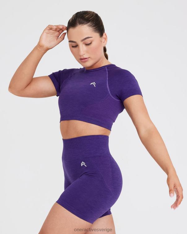 Kläder ametist 4B046480 enkel sömlös kortärmad crop top Oner Active