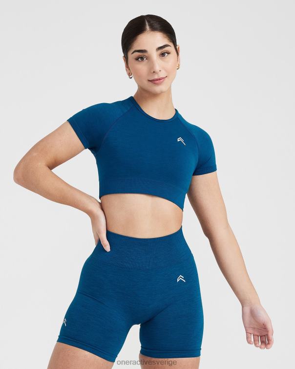 Kläder bensin blå märgel 4B046450 klassisk sömlös 2.0 kortärmad crop top Oner Active