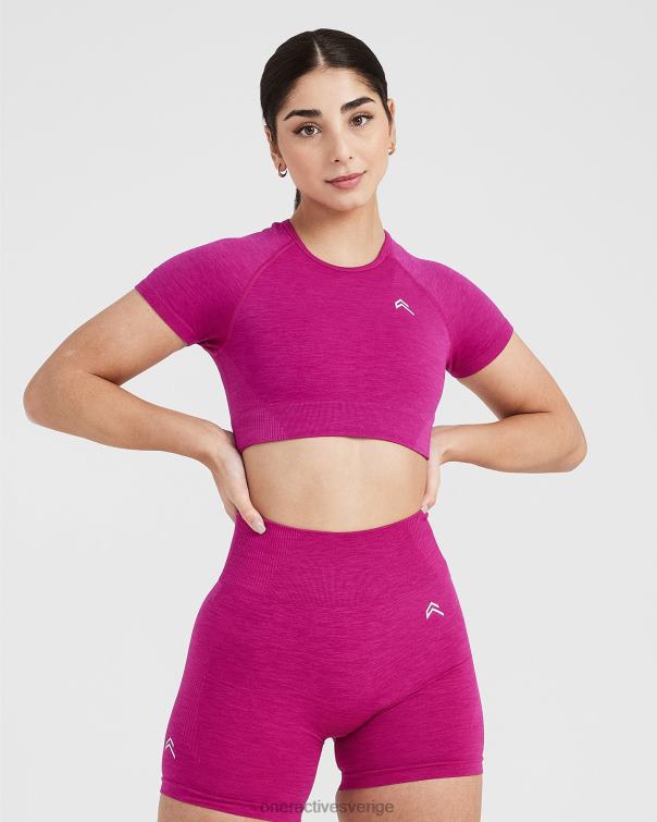 Kläder fuchsia märgel 4B046440 klassisk sömlös 2.0 kortärmad crop top Oner Active