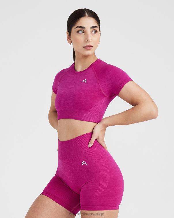 Kläder fuchsia märgel 4B046440 klassisk sömlös 2.0 kortärmad crop top Oner Active