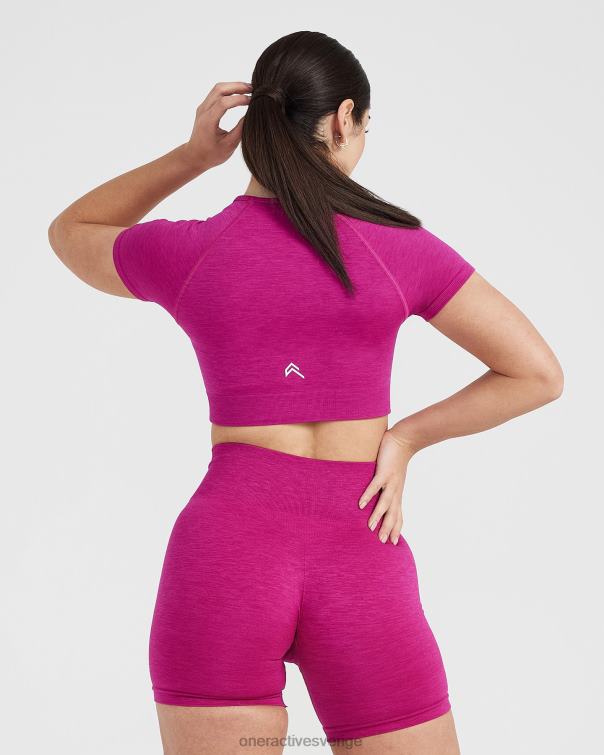 Kläder fuchsia märgel 4B046440 klassisk sömlös 2.0 kortärmad crop top Oner Active
