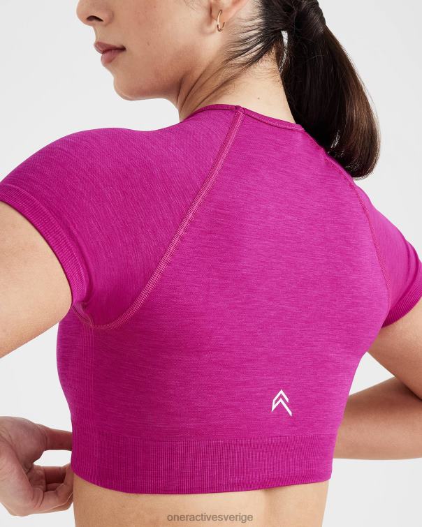 Kläder fuchsia märgel 4B046440 klassisk sömlös 2.0 kortärmad crop top Oner Active