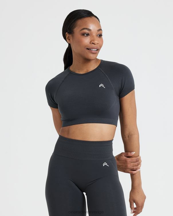 Kläder kol 4B046459 enkel sömlös kortärmad crop top Oner Active