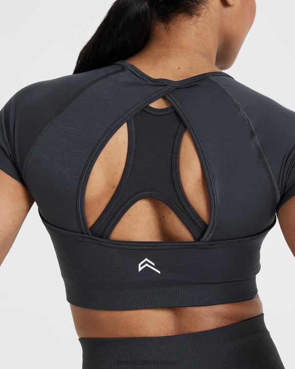 Kläder kol 4B046459 enkel sömlös kortärmad crop top Oner Active