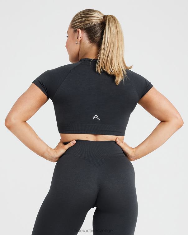 Kläder kolmärgel 4B046453 klassisk sömlös 2.0 kortärmad crop top Oner Active