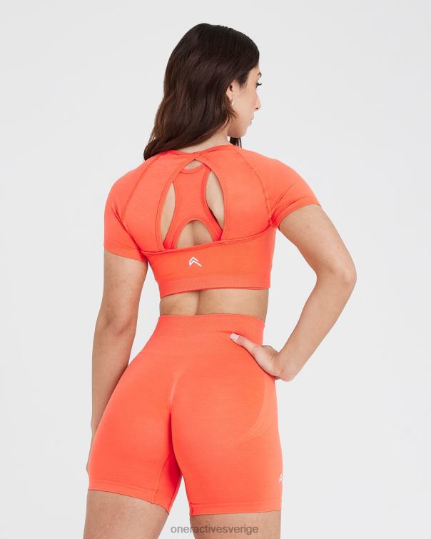 Kläder persikoblomma 4B046476 enkel sömlös kortärmad crop top Oner Active