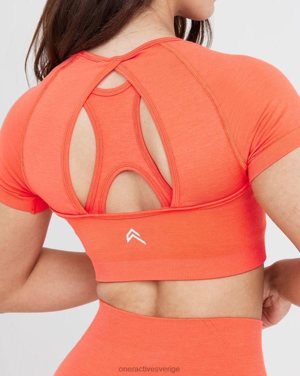 Kläder persikoblomma 4B046476 enkel sömlös kortärmad crop top Oner Active