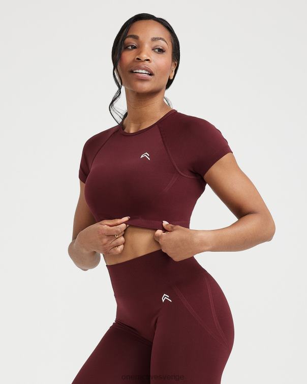 Kläder rosenträ 4B046464 enkel sömlös kortärmad crop top Oner Active