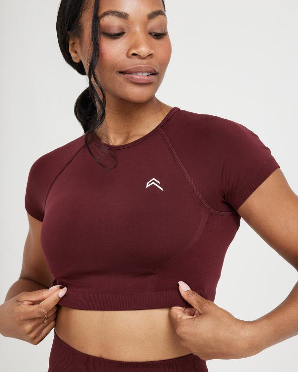Kläder rosenträ 4B046464 enkel sömlös kortärmad crop top Oner Active