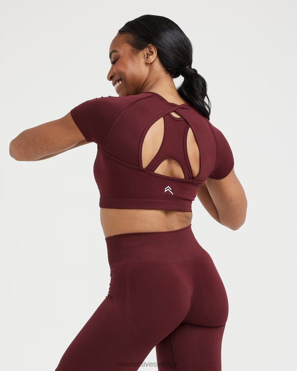 Kläder rosenträ 4B046464 enkel sömlös kortärmad crop top Oner Active