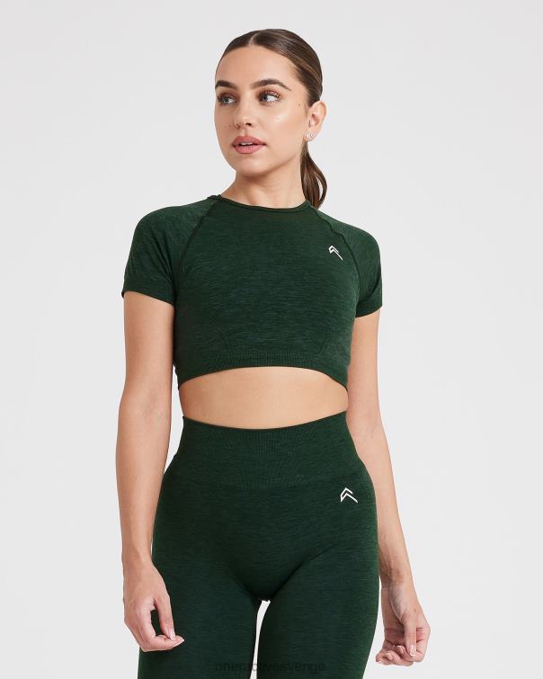 Kläder vintergröna 4B046491 enkel sömlös kortärmad crop top Oner Active