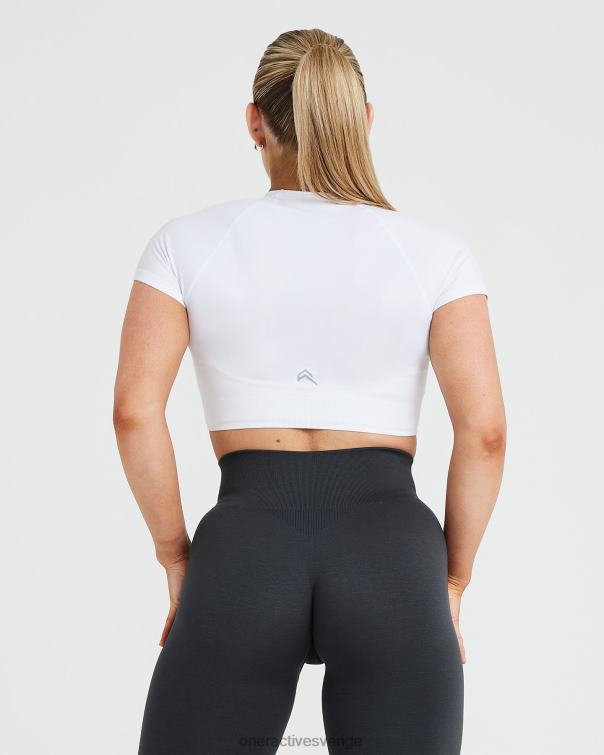 Kläder vit 4B046458 klassisk sömlös 2.0 kortärmad crop top Oner Active