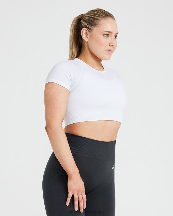 Kläder vit 4B046458 klassisk sömlös 2.0 kortärmad crop top Oner Active