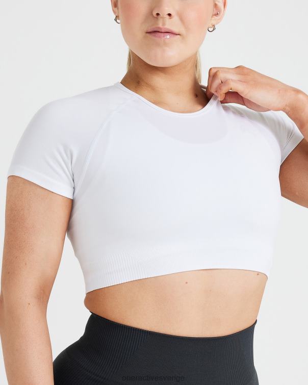 Kläder vit 4B046458 klassisk sömlös 2.0 kortärmad crop top Oner Active