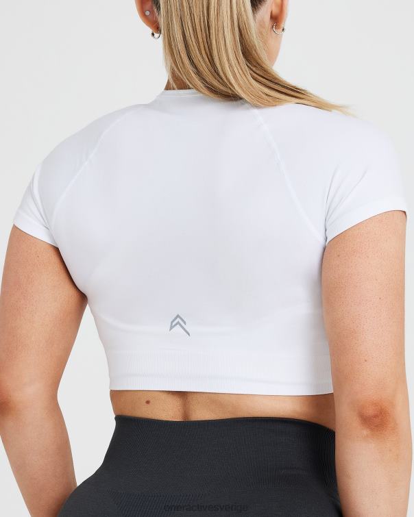 Kläder vit 4B046458 klassisk sömlös 2.0 kortärmad crop top Oner Active